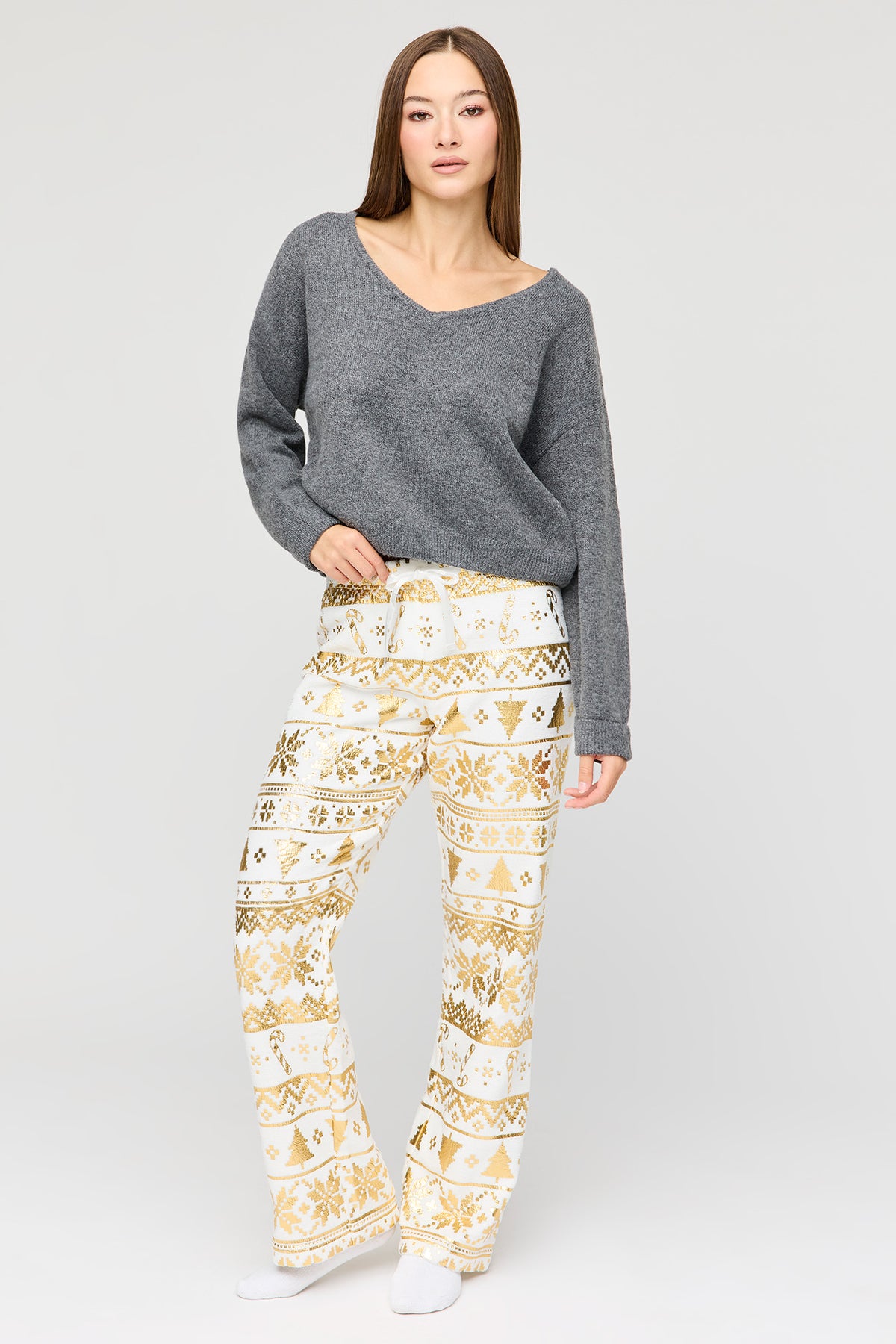 Plush Christmas Pajama Pant - Green