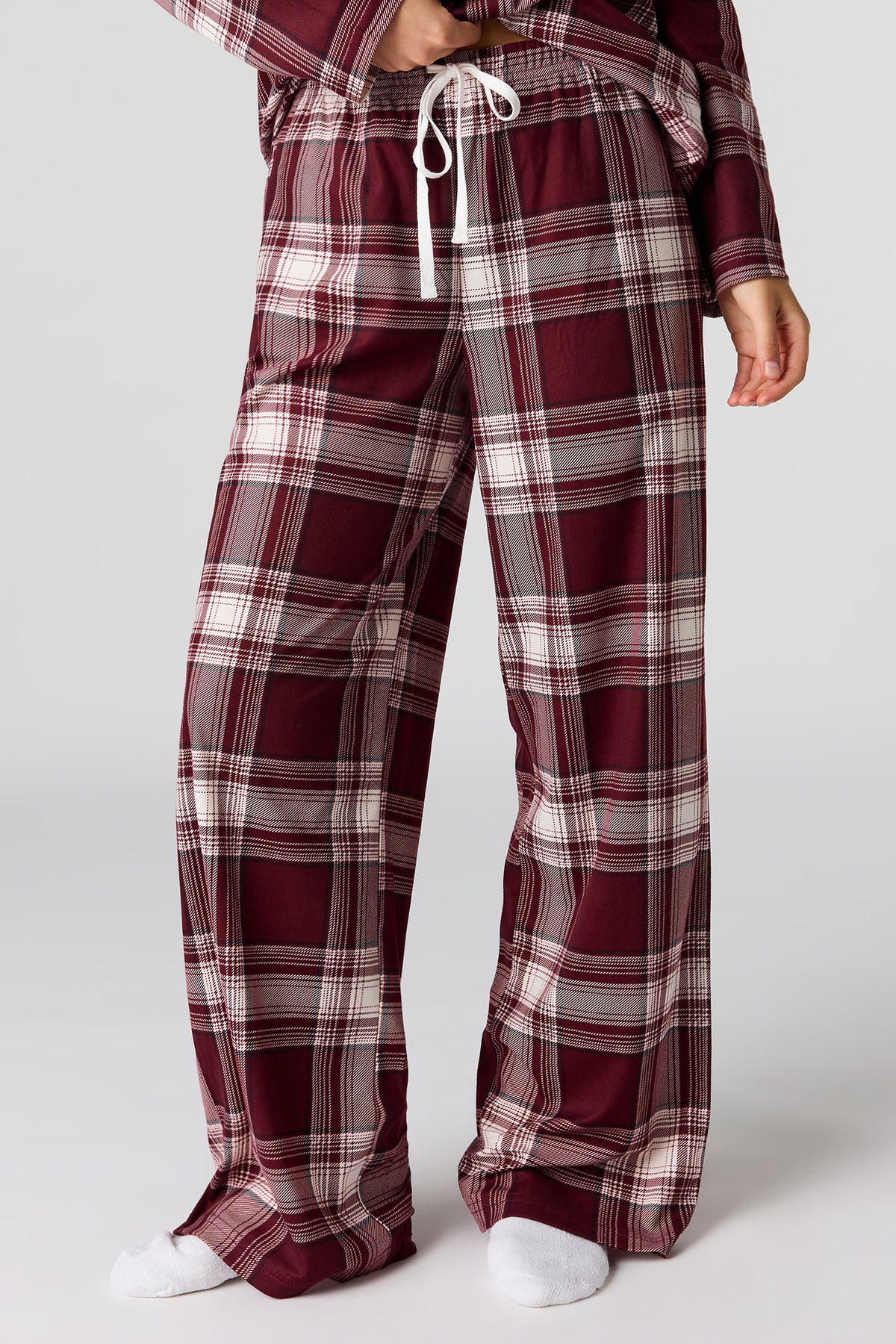 Alt View 3. Printed Button-Up Top & Pajama Pant Set - Red