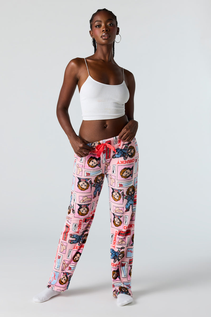 Printed Plush Pajama Pant