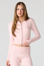 Cable Knit Zip-Up Hoodie