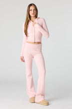 Cable Knit Foldover Waist Flare Pant