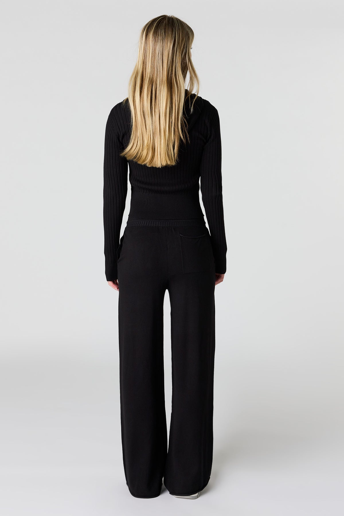 Alt View 3. Knit Wide Leg Pant - Black