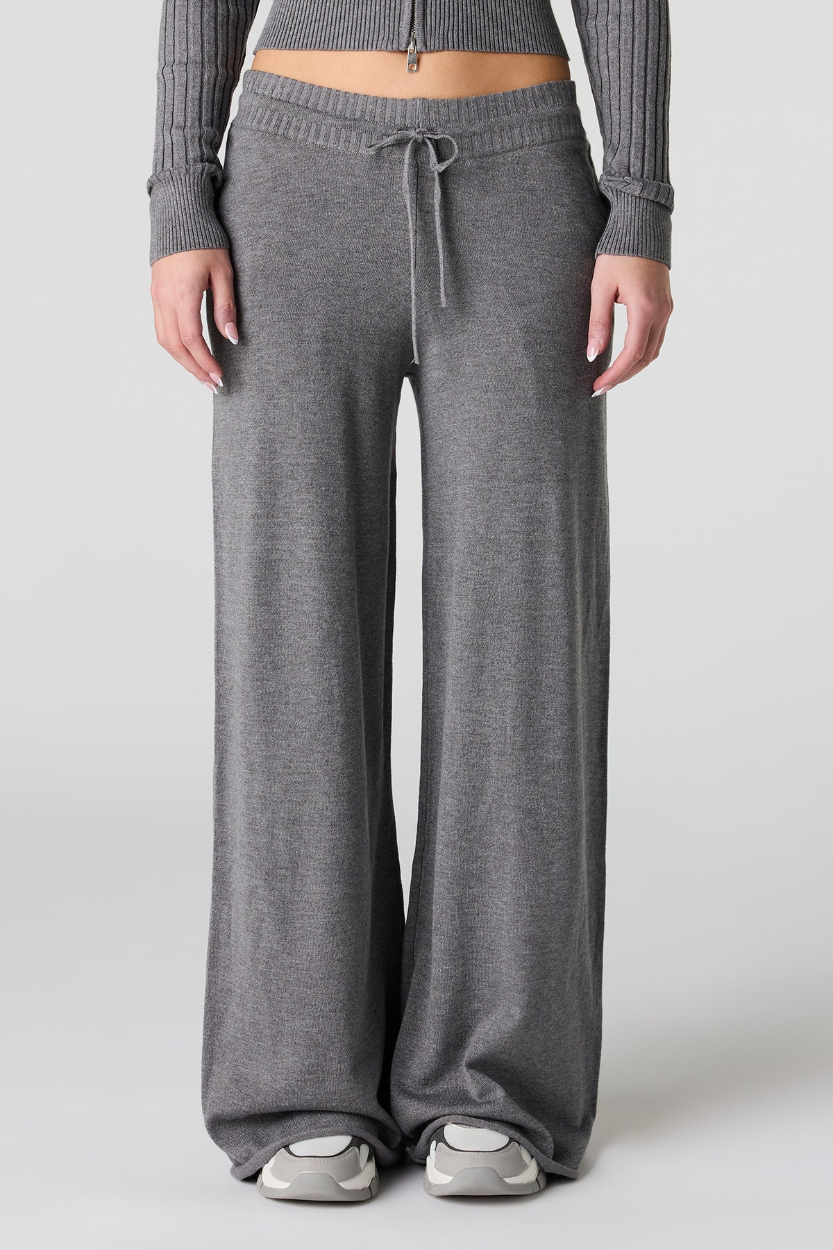 Alt View 2. Knit Wide Leg Pant - Charcoal