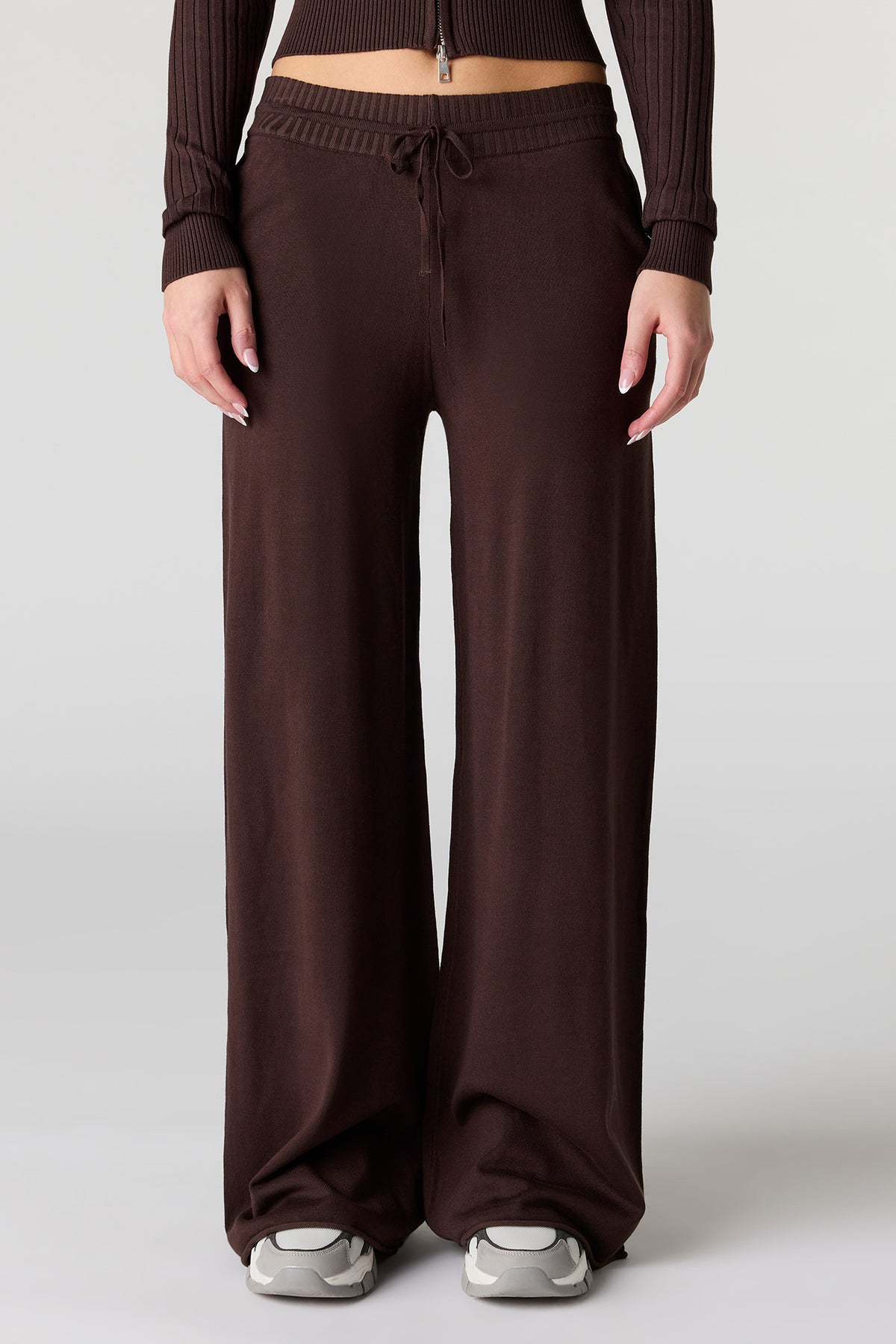 Alt View 12. Knit Wide Leg Pant - Burgundy