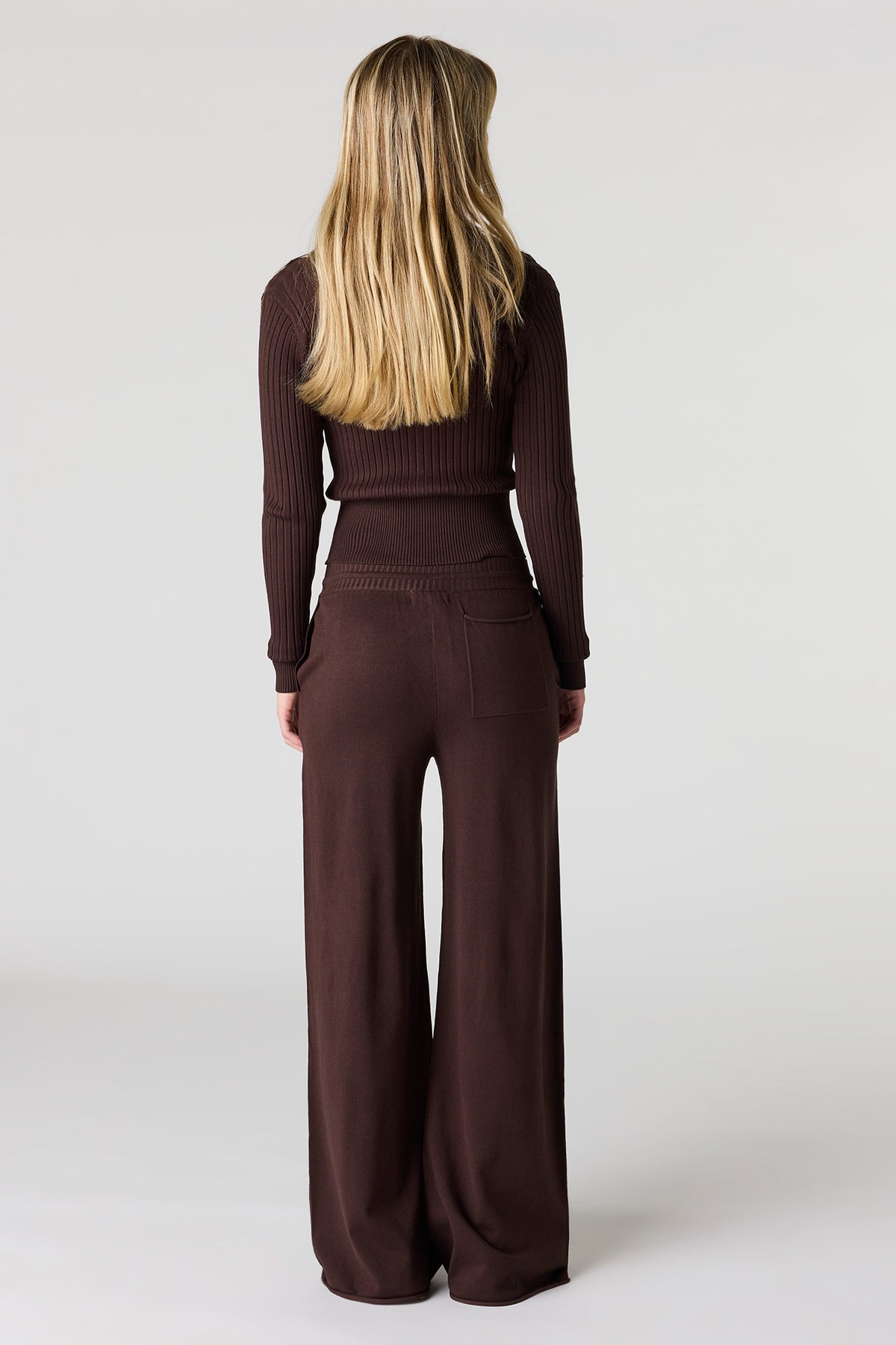 Alt View 13. Knit Wide Leg Pant - Burgundy