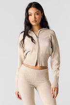 Knit 2 Way Zip Hoodie