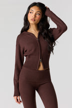 Knit 2 Way Zip Hoodie