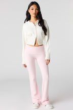 Knit Foldover Waist Flare Pant