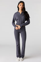 Knit Foldover Waist Flare Pant