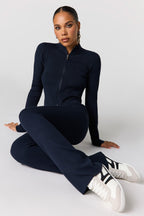 Pantalon côtelé à jambe évasée