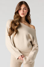 Off Shoulder Boxy Sweater