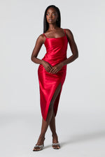 Satin Midi Wrap Dress – Urban Planet