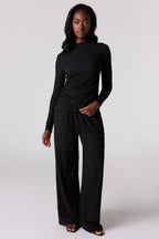 Pantalon texturé à jambe large