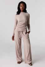 Textured Wide Leg Pant