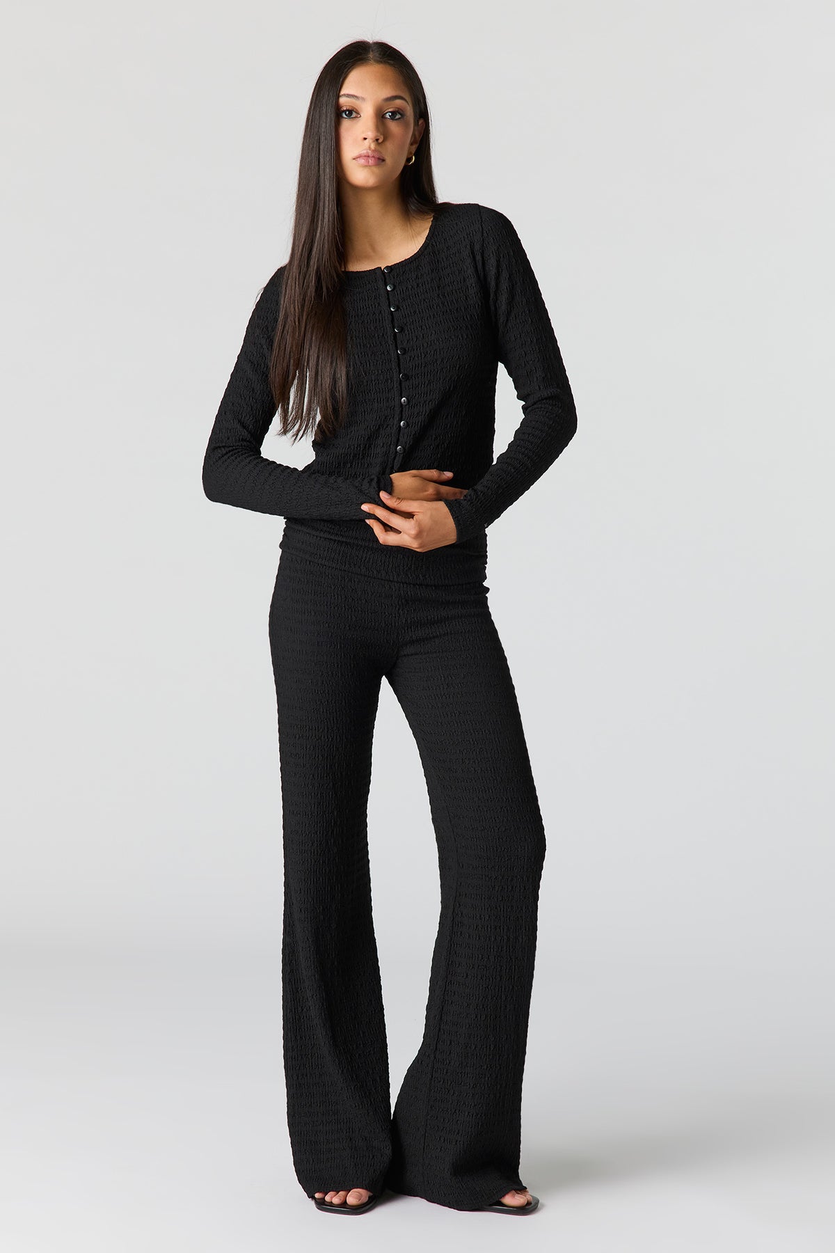 Alt View 3. Textured Cardigan - Black