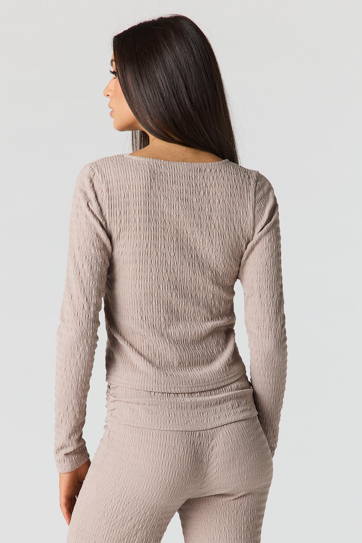 Alt View 2. Textured Cardigan - Taupe
