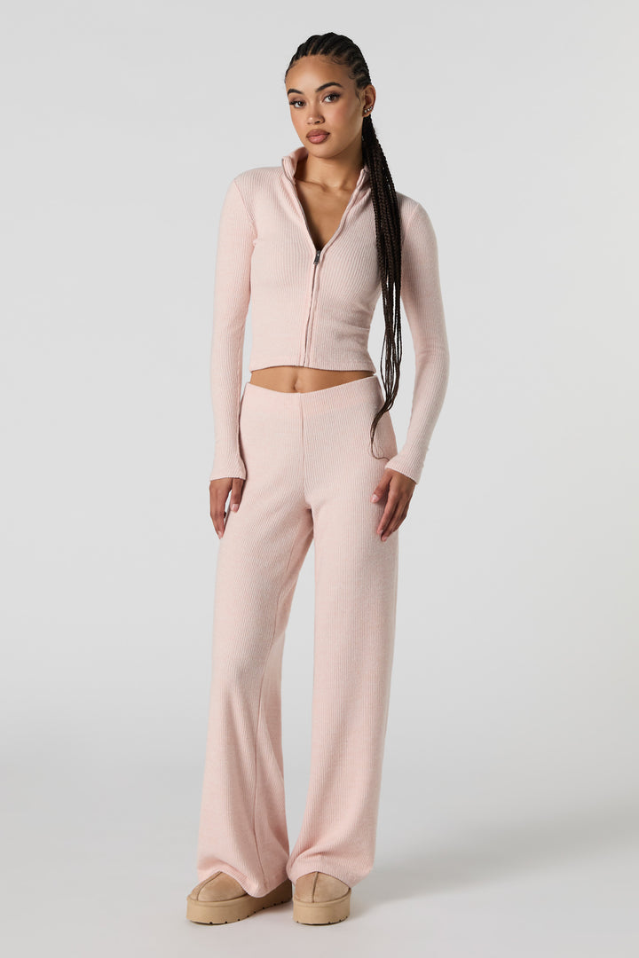 Ribbed Knit Wide Leg Pant
