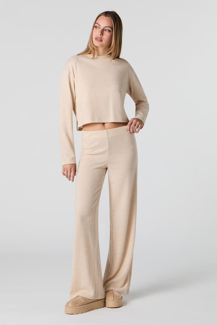 Pantalon à jambe large en tricot