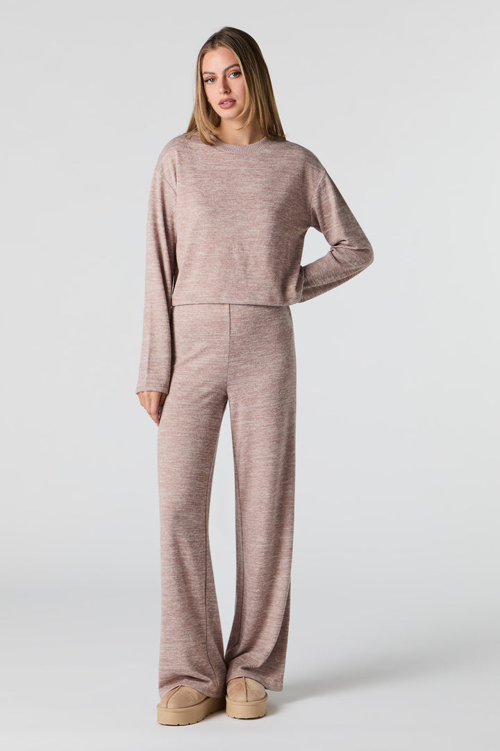 Pantalon à jambe large en tricot