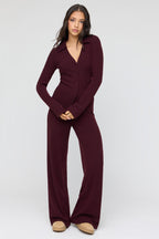 Ribbed Knit Wide Leg Pant