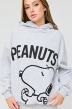 Haut à capuchon en molleton avec imprimé Peanuts Snoopy orné de pierres du Rhin