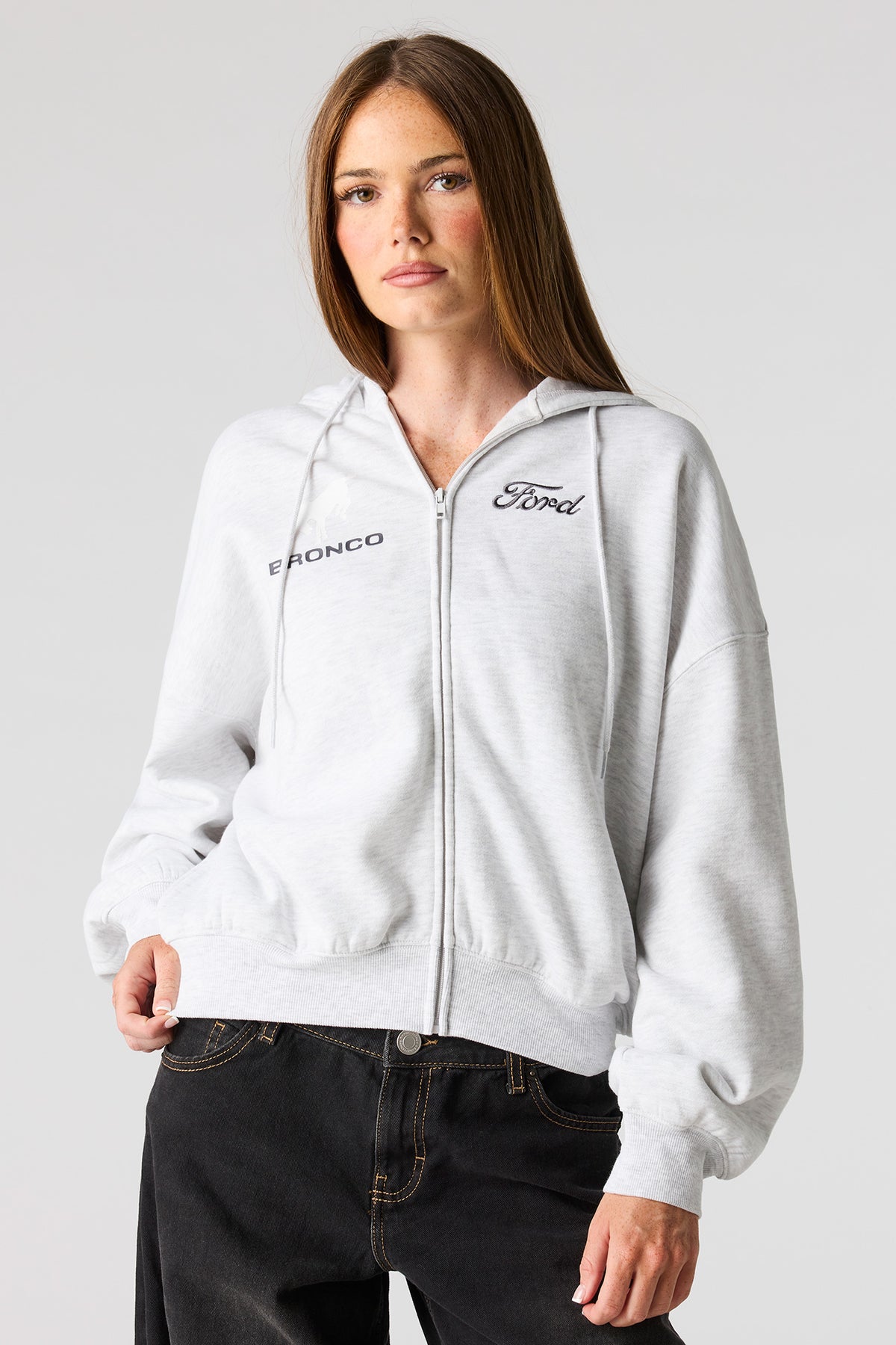 Alt View 2. Ford Fleece Zip Hoodie - Heather Grey