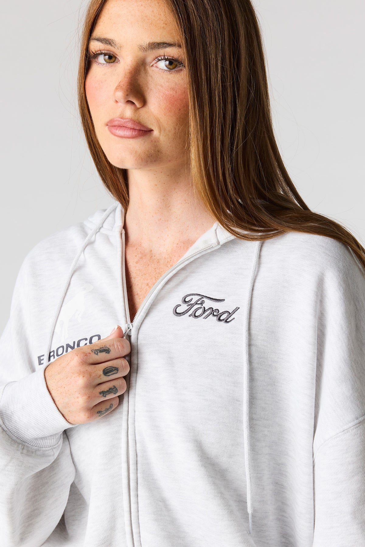 Alt View 4. Ford Fleece Zip Hoodie - Heather Grey