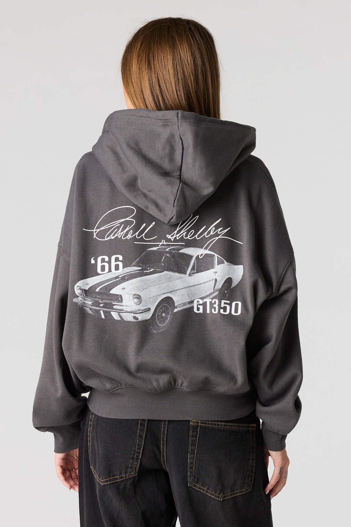 Shelby Cobra Fleece Zip Hoodie - Dark Grey