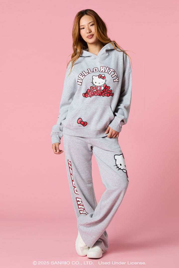 Pantalon d'entraînement à jambe large en molleton à imprimé Hello Kitty® avec boucle
