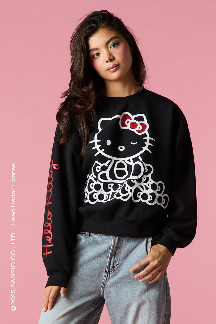 Chandail en molleton à imprimé Hello Kitty® scintillant