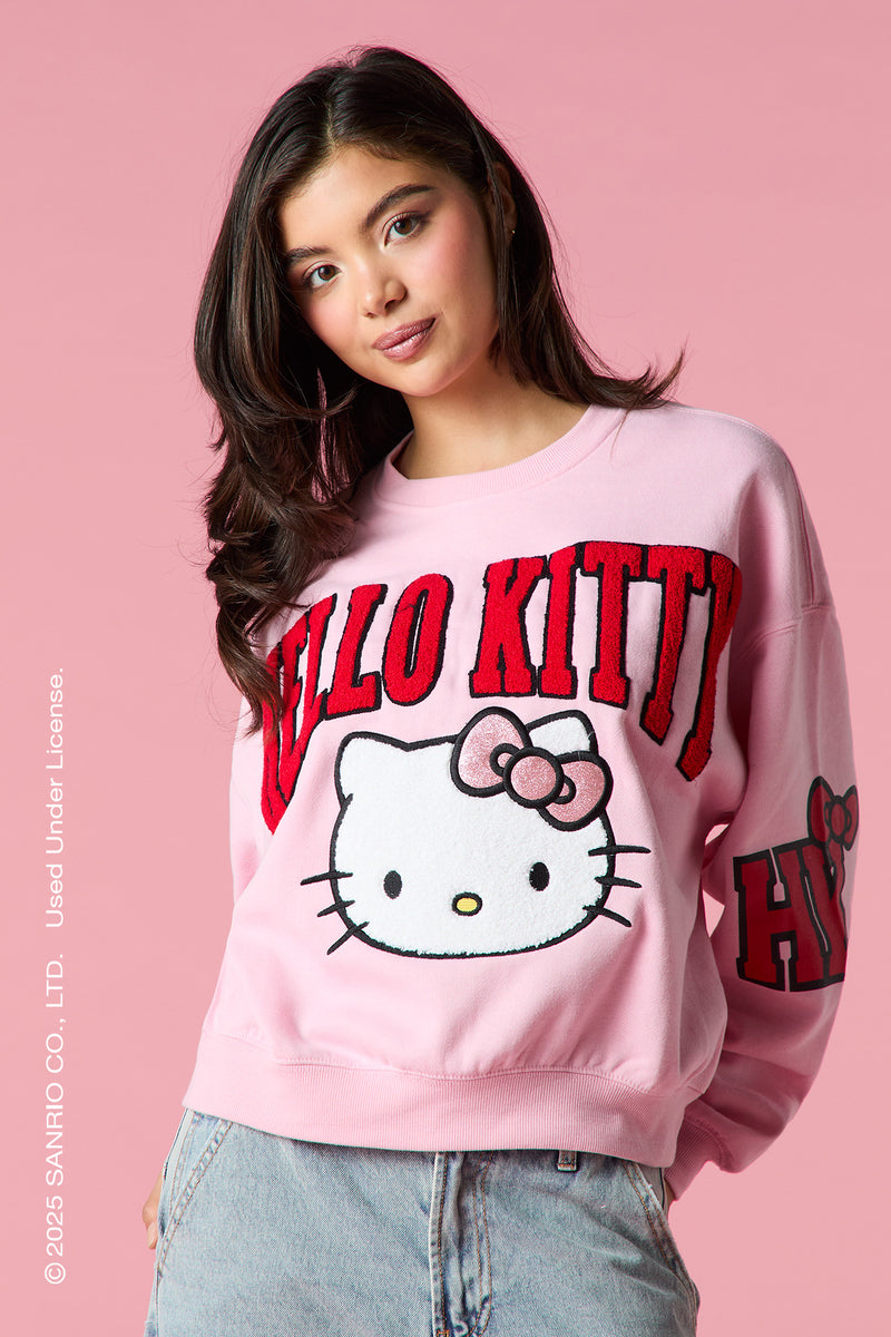 Chandail en molleton avec motif brodé en chenille Hello Kitty®