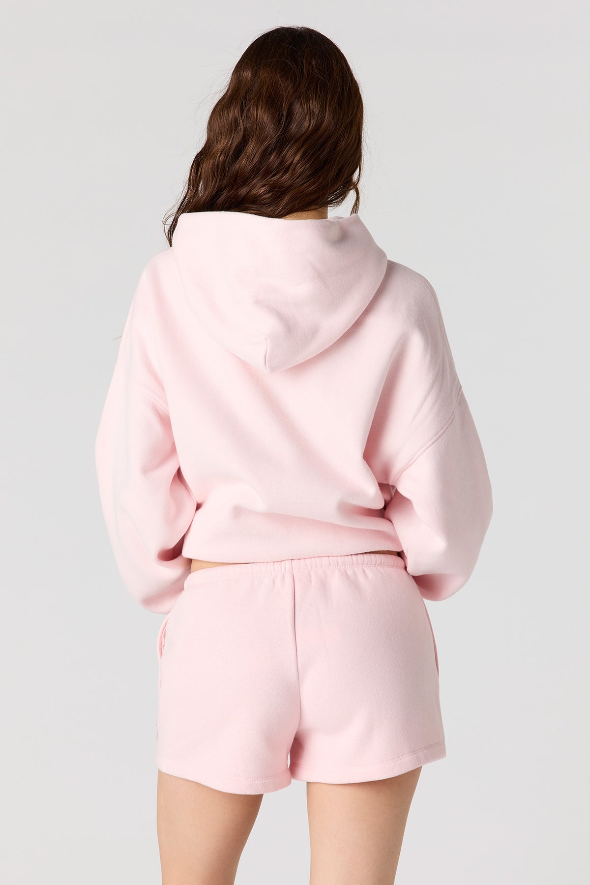Alt View 2. Luxe Fleece Graphic Short - Light Pink