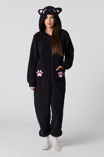 3D Cat Sherpa Onesie