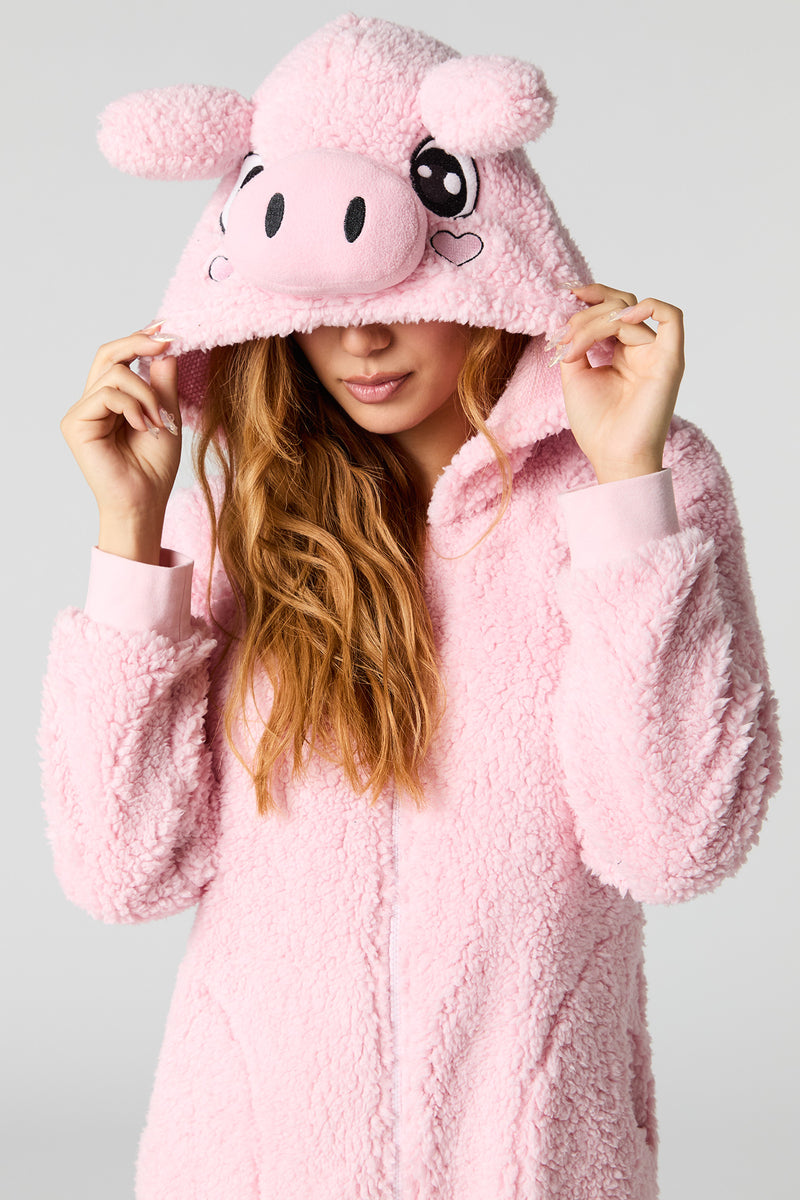 3D Pig Sherpa Onesie
