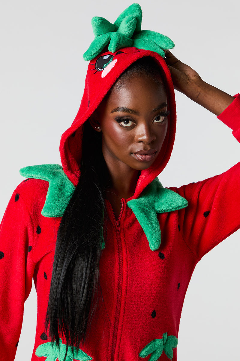 3D Strawberry Plush Onesie