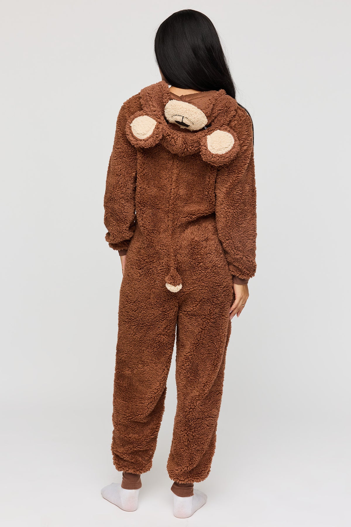 Alt View 4. 3D Bear Sherpa Onesie - Brown