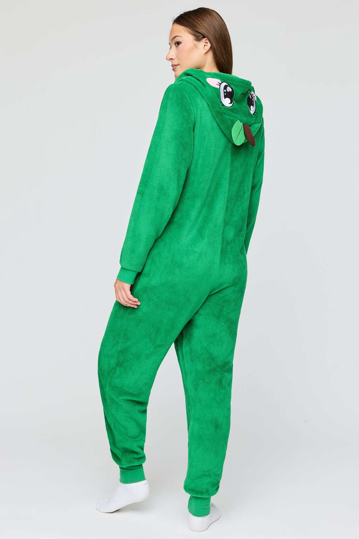 Alt View 3. 3D Avocado Plush Onesie - Green