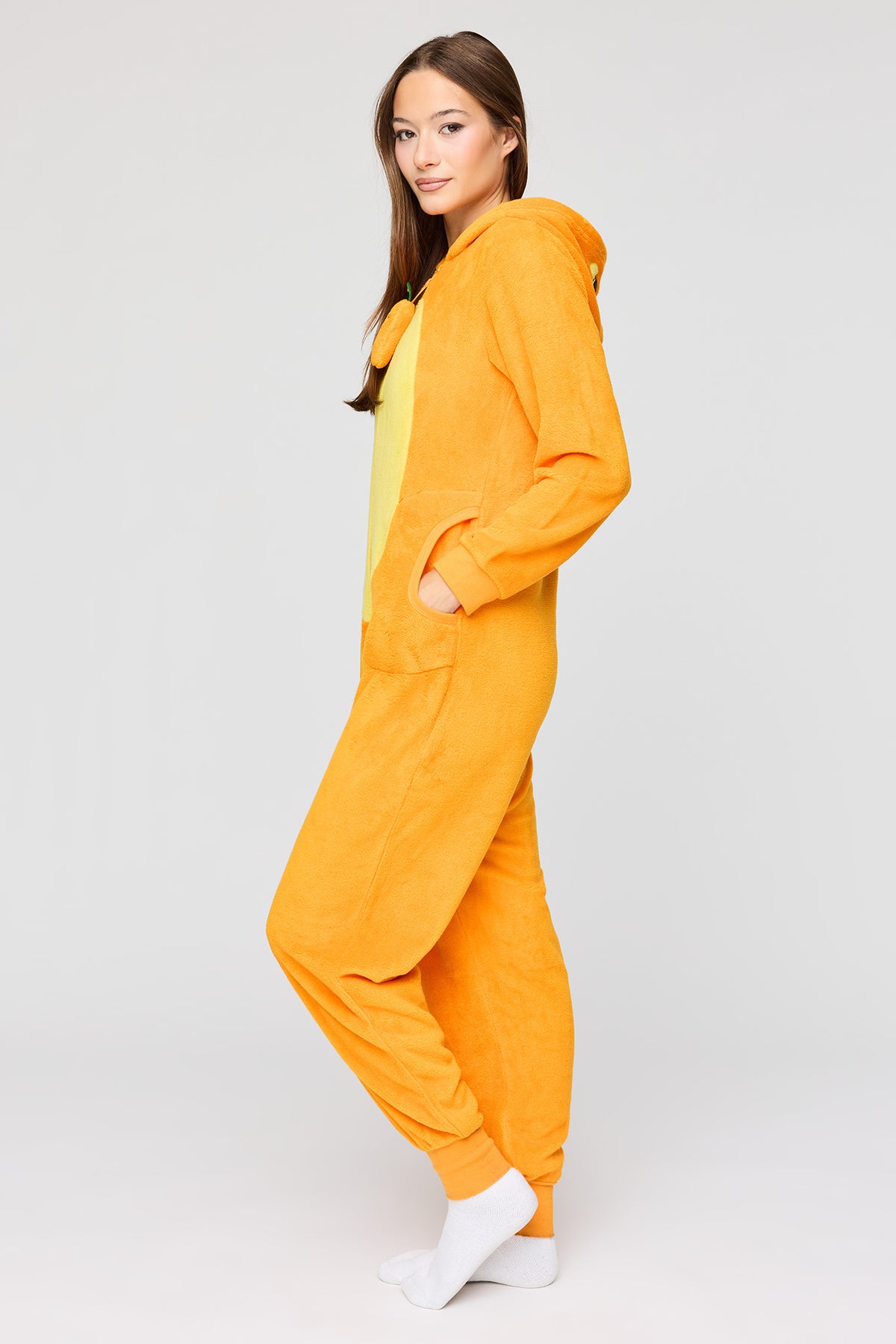 Alt View 2. 3D Carrot Plush Onesie - Orange