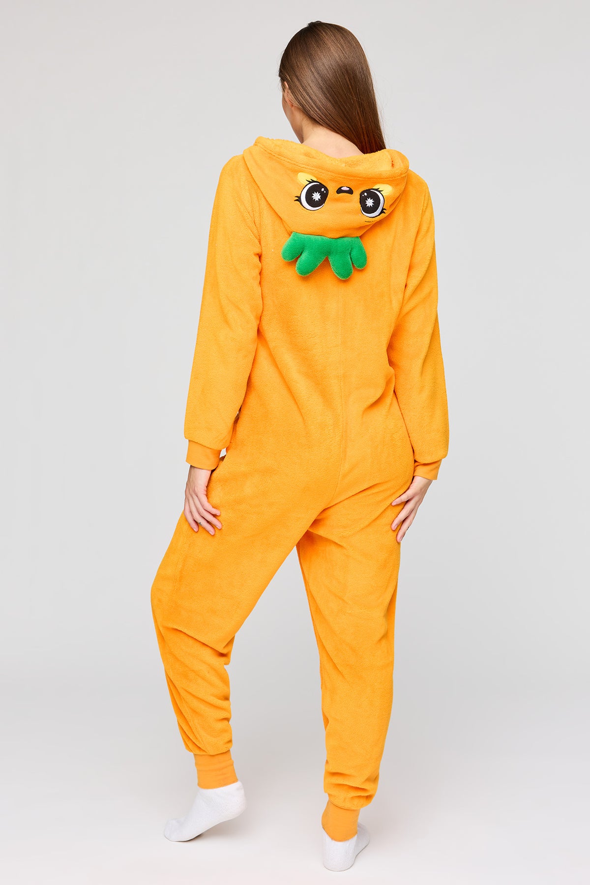 Alt View 3. 3D Carrot Plush Onesie - Orange