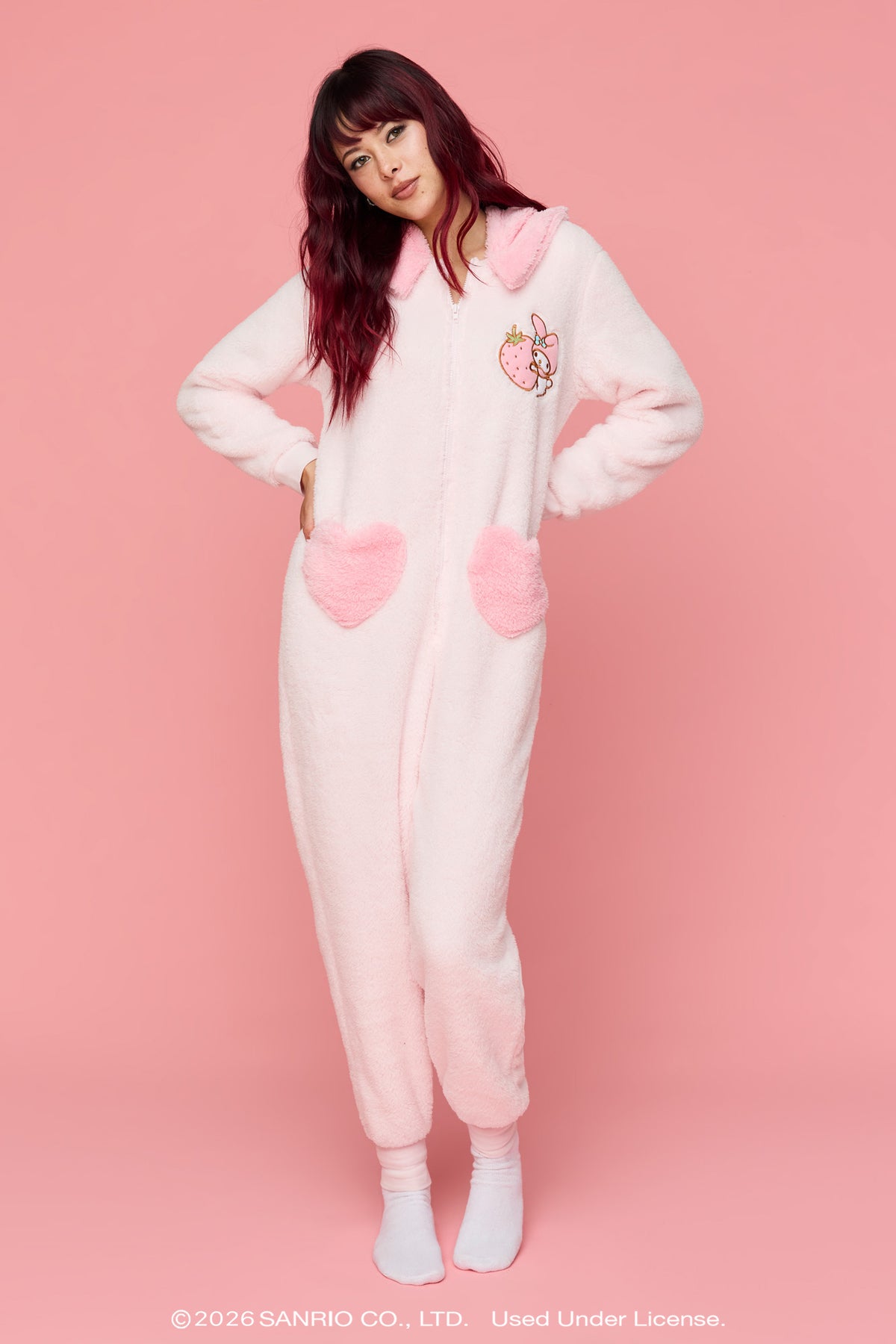 Alt View 3. My Melody™ 3D Plush Onesie - Pink