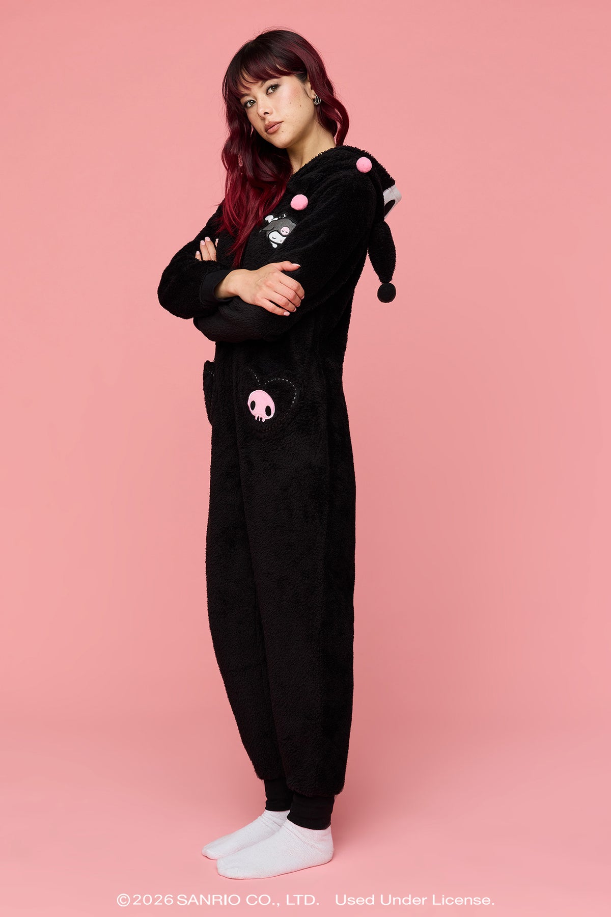 Alt View 2. Kuromi™ 3D Plush Onesie - Black