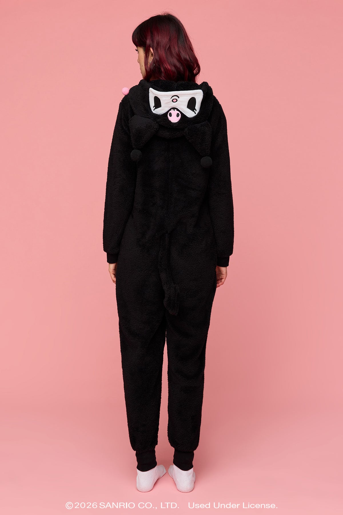 Alt View 4. Kuromi™ 3D Plush Onesie - Black