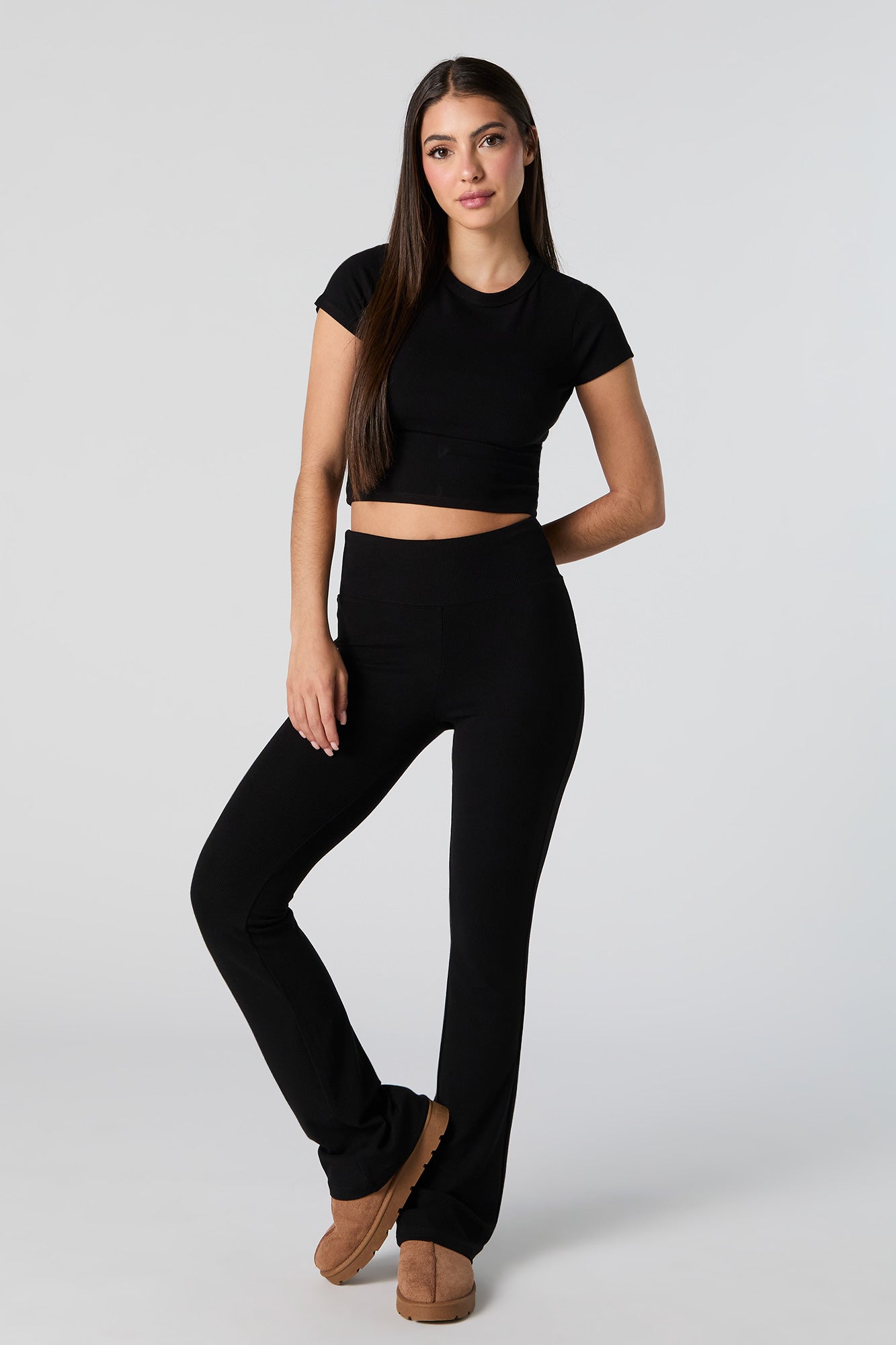 Active Ribbed Flare Pant