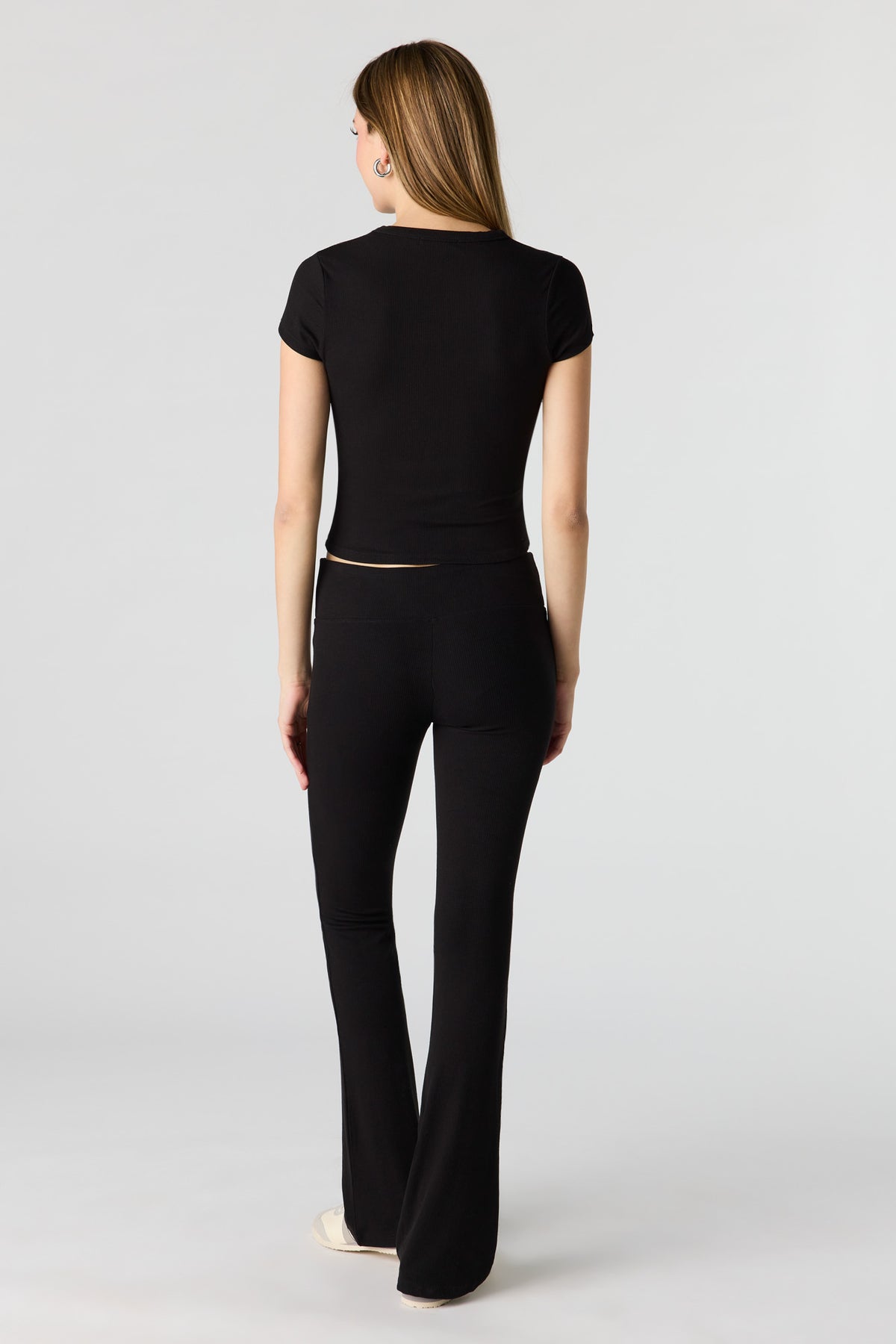 Alt View 7. Soft Ribbed Flare Pant - Brown