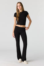 Soft Ribbed Flare Pant