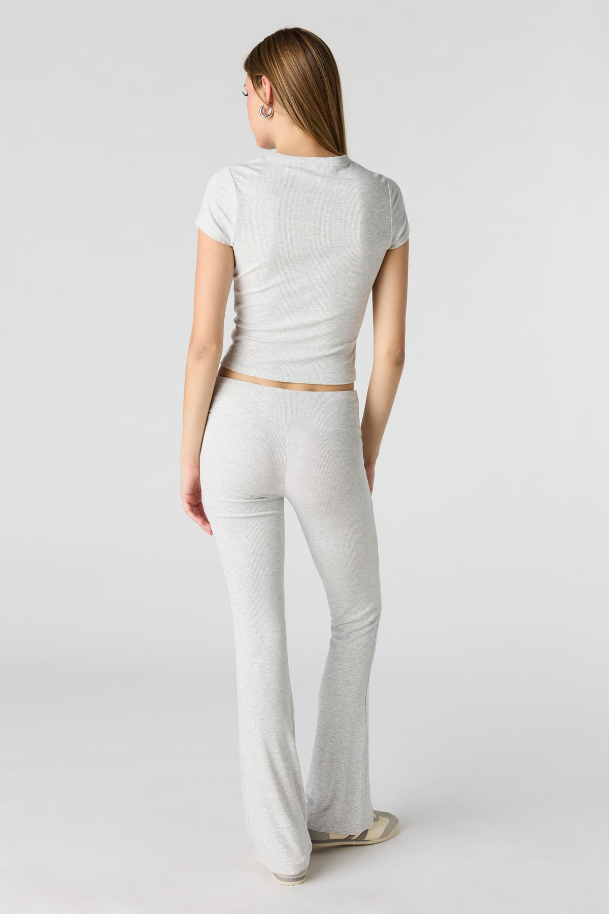 Alt View 10. Soft Ribbed Flare Pant - Brown