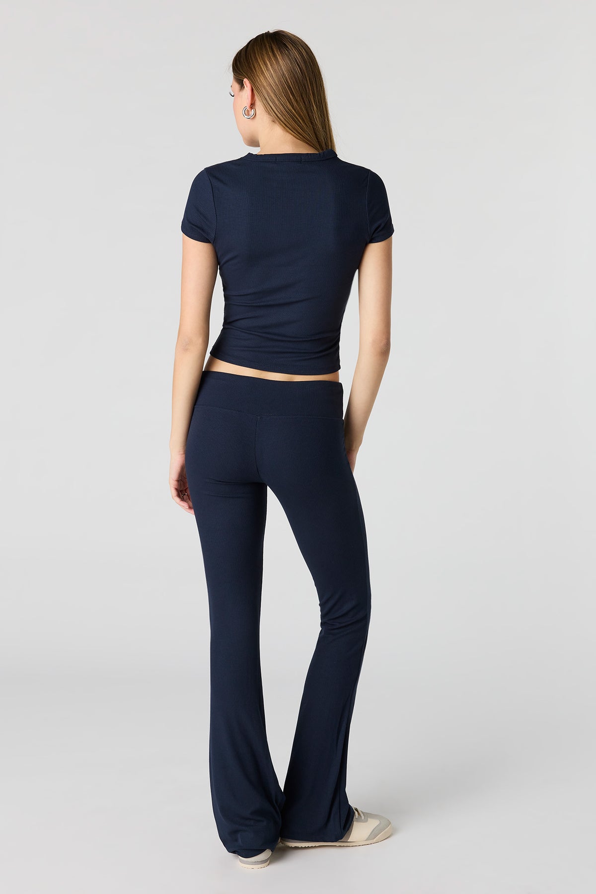 Alt View 13. Soft Ribbed Flare Pant - Brown