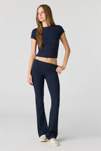 Soft Ribbed Flare Pant