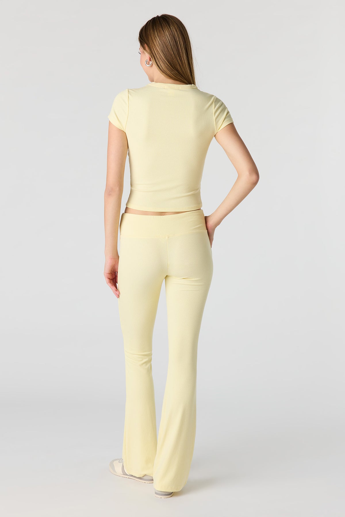 Alt View 16. Soft Ribbed Flare Pant - Brown