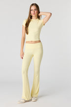 Soft Ribbed Flare Pant